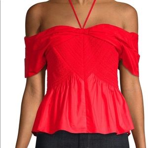 Tanya Taylor Sz2 Peplum Off-the-shoulder